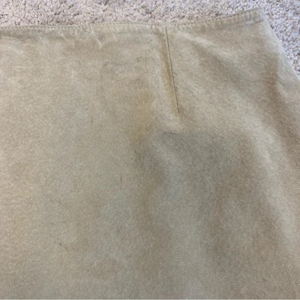 DANIER Leather cream beige suede fringe jacket skirt set S/8/10 western cowgirl - Picture 7 of 10